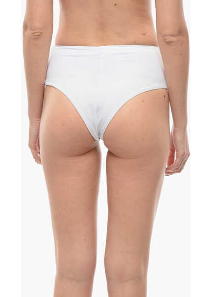 Bikini Karl Lagerfeld High Waist Bikini Bottom With Silver Logo White Femei (BM 9929573) 3