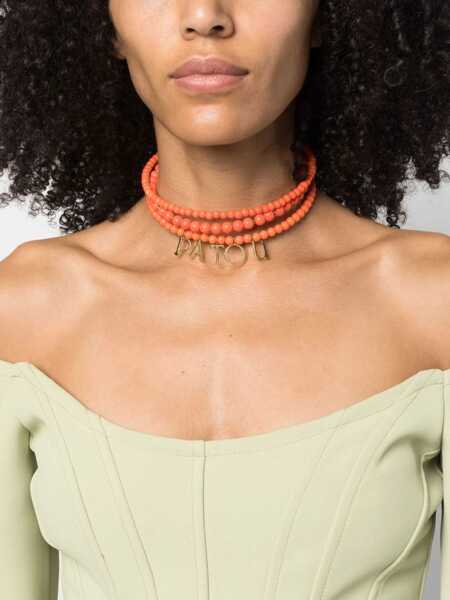 Coliere Patou Glass And Brass Bead Necklace ORANGE Femei (BM 9929744) 2