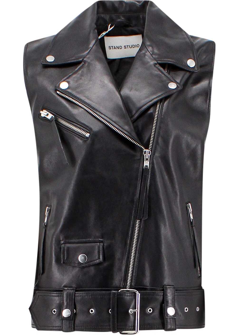 STAND STUDIO Leather Jacket BLACK