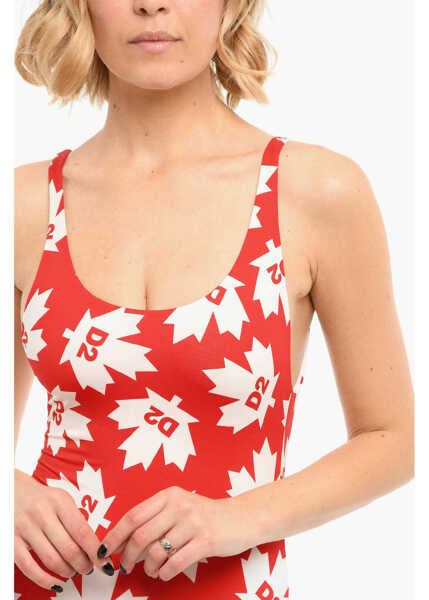 Costume de baie intregi DSQUARED2 One-Piece Swimsuit With Logo Print White Femei (BM 9937427) 3