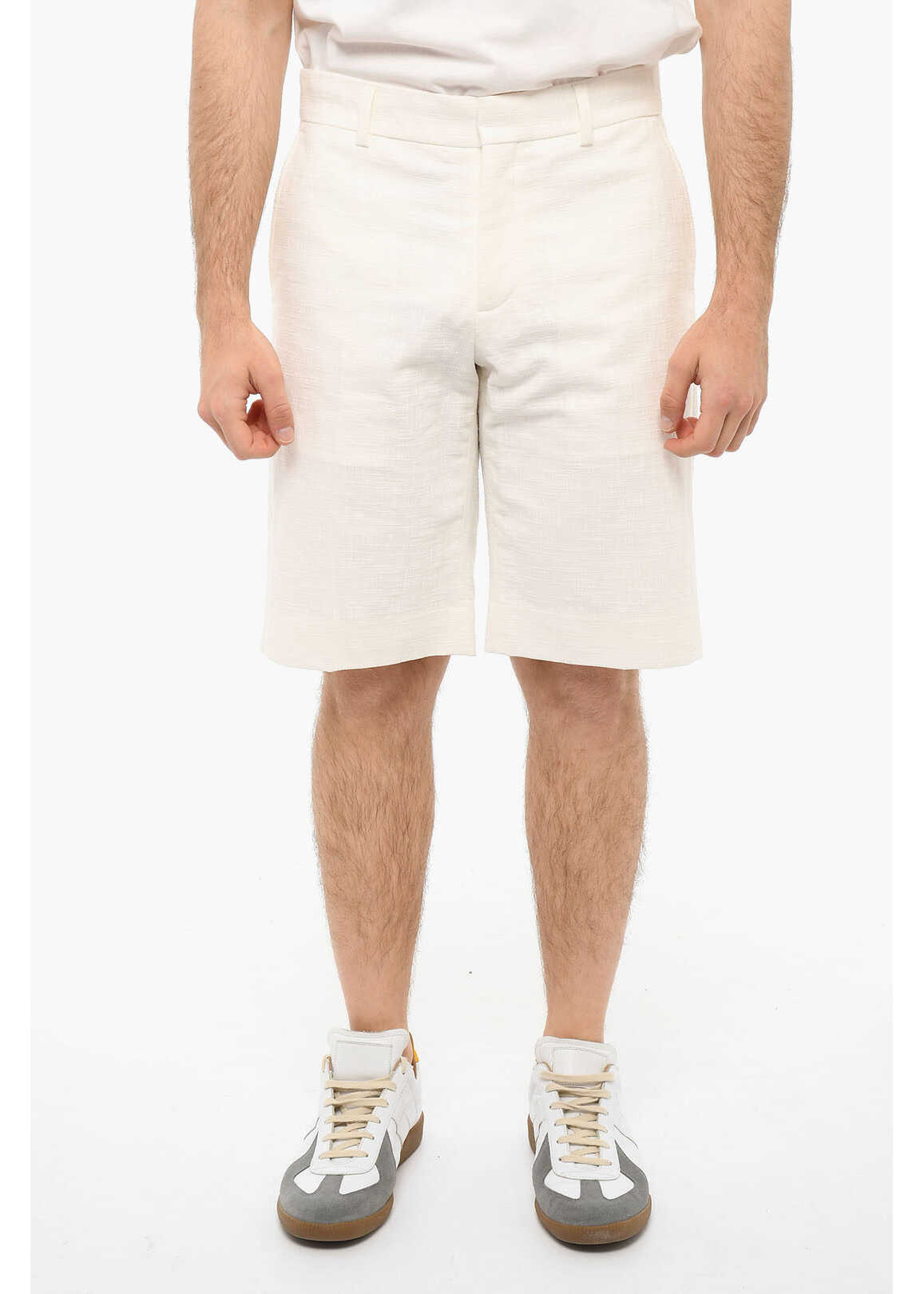 Casablanca Slub Cotton Talored Shorts White
