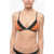 Karl Lagerfeld Two-Tone Triangle Bikini Top With Crossed On The Back Orange