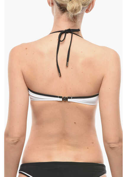 Sutiene Karl Lagerfeld Bandeau Bikini Top With Contrasting Trim Black & White Femei (BM 9938078) 3
