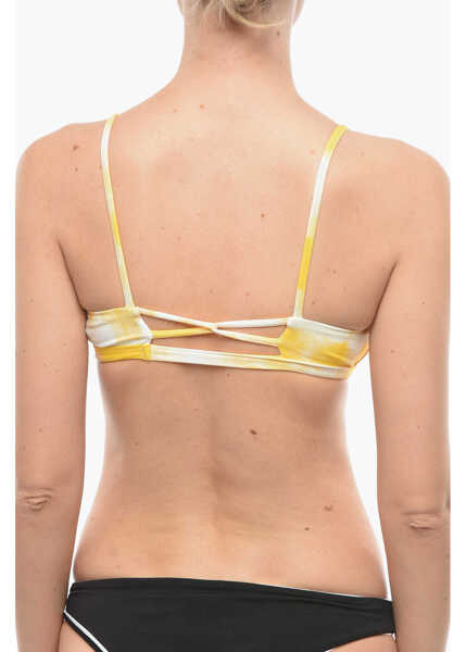Sutiene Karl Lagerfeld Tie-Dye Effect Triangle Bikini Top Yellow Femei (BM 9938093) 3
