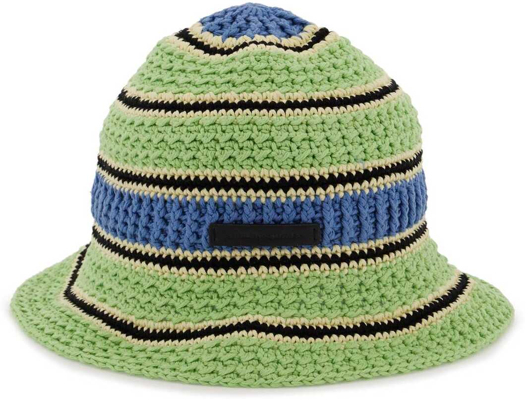 Stella McCartney Cotton Crochet Bucket Hat GREEN