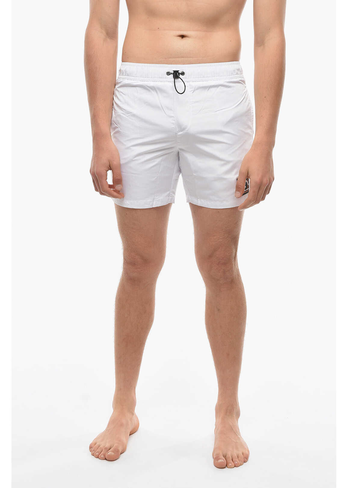 Karl Lagerfeld Rue St-Guillaume Solid Color Basic Swim Shorts With 3 Pocket White