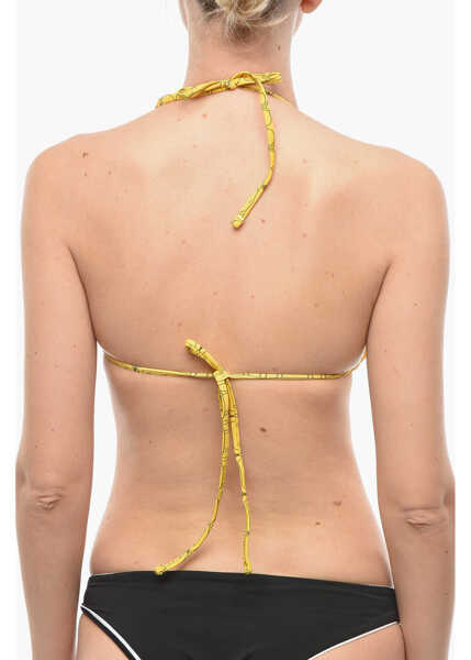 Sutiene Karl Lagerfeld All Over Iconic Printed Triangle Bikini Top Yellow Femei (BM 9938483) 3