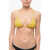 Karl Lagerfeld All Over Iconic Printed Triangle Bikini Top Yellow