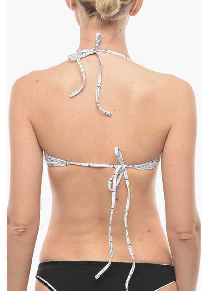 Sutiene Karl Lagerfeld All-Over Iconic Printed Bikini Top Black & White Femei (BM 9938486) 3