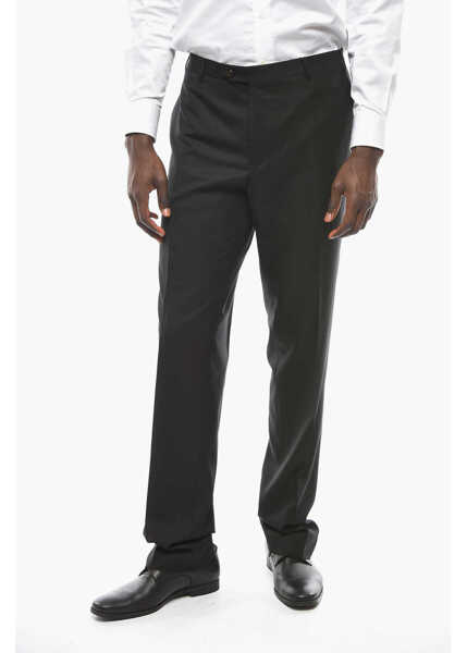 Pantaloni eleganti CORNELIANI 17,75 Microns Wool Leader Pants Black Barbati (BM 9940154) 1