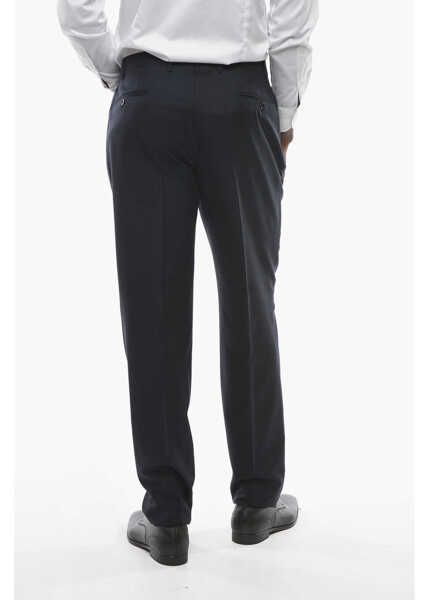 Pantaloni eleganti CORNELIANI Virgin Wool Mid Rise Pants Blue Barbati (BM 9940568) 4