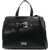 Versace Jeans Couture Faux Leather Handbag With Golden Buckle Black