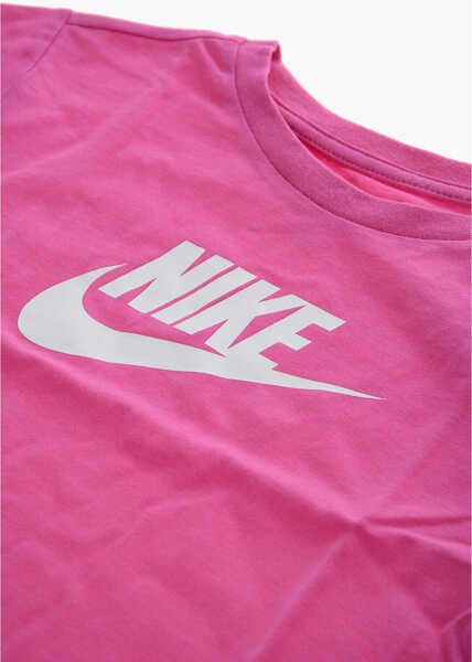 Tricouri Nike Crew-Neck T-Shirt With Printed Contrasting Logo Pink Baieti (BM 9944192) 2