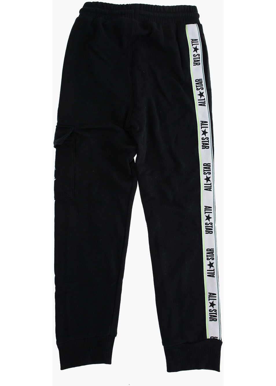 Pantaloni de trening Converse All Star Chuck Taylor Logoed Side Band Cargo Joggers Black Baieti (BM 9944384) 3