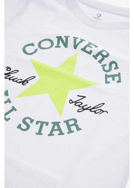 Tricouri Converse All Star Chuck Taylor Crew-Neck T-Shirt With Maxi Logo-Print White Baieti (BM 9944390) 2
