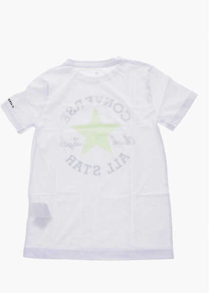 Tricouri Converse All Star Chuck Taylor Crew-Neck T-Shirt With Maxi Logo-Print White Baieti (BM 9944390) 3