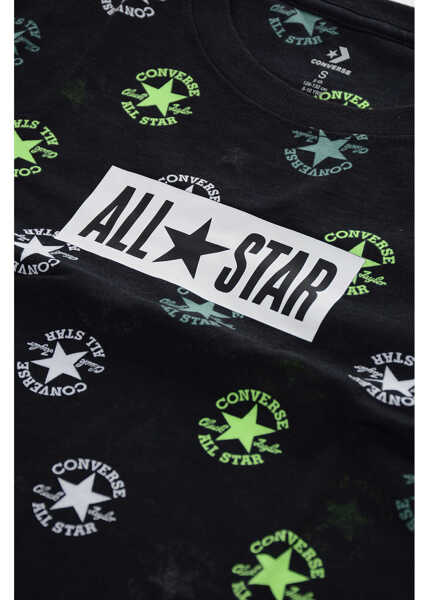 Tricouri Converse All Star Chuck Taylor All-Over Logo Printed Crew-Neck T-Shir Black Baieti (BM 9944393) 2