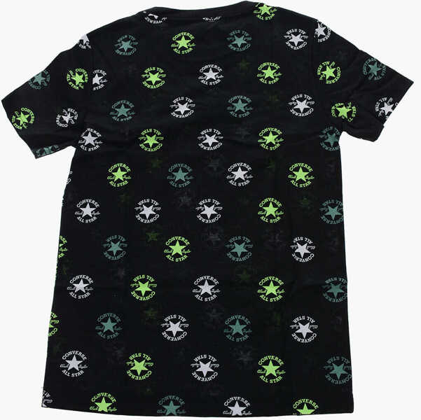 Tricouri Converse All Star Chuck Taylor All-Over Logo Printed Crew-Neck T-Shir Black Baieti (BM 9944393) 3