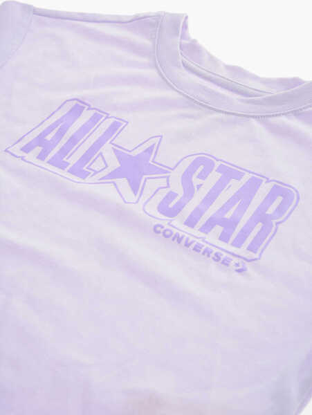 Tricouri Converse All Star Chuck Taylor Logo Printed Crew-Neck T-Shirt Violet Baieti (BM 9944408) 2
