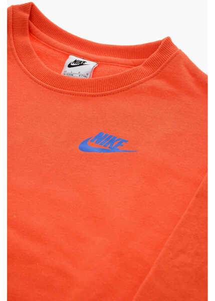 Bluze de trening Nike Solid Color Crewneck Sweatshirt With Embossed Prints Orange Baieti (BM 9944417) 2