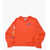 Nike Solid Color Crewneck Sweatshirt With Embossed Prints Orange