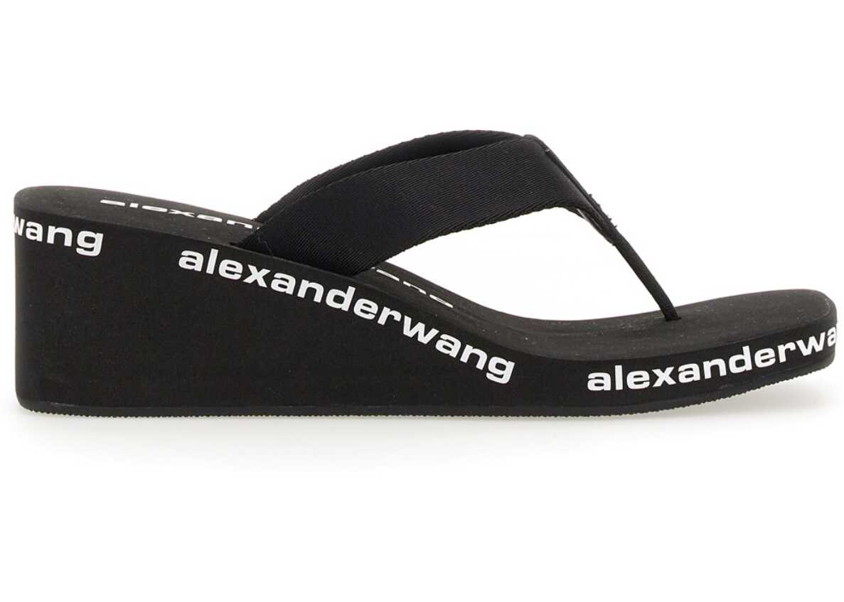 Alexander Wang Sandal With Logo Print BLACK