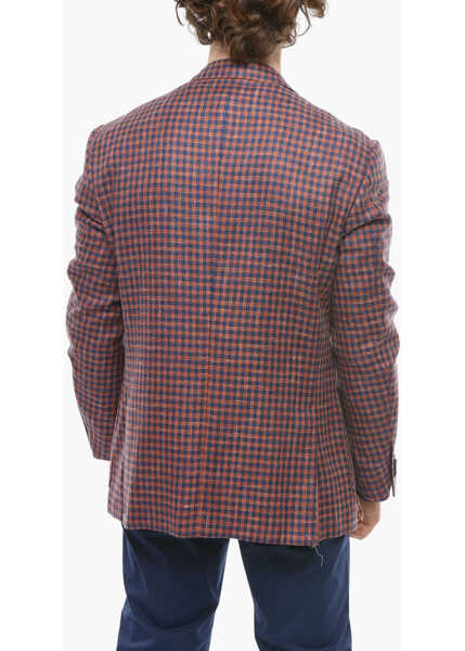 Sacouri CORNELIANI Wool-Blend Leader Soft Blazer With Check Pattern Orange Barbati (BM 9946973) 2