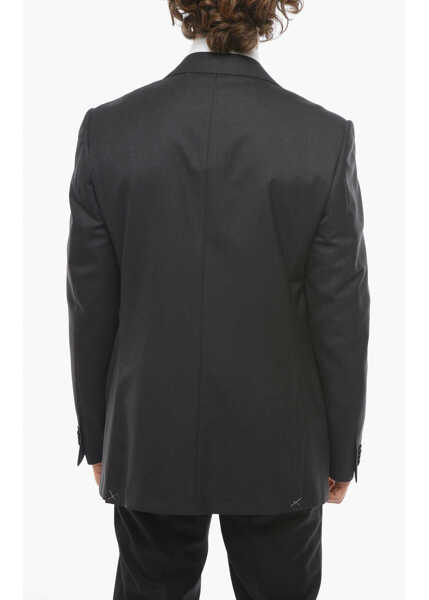 Sacouri CORNELIANI Virgin Wool Leader Blazer With Flap Pockets Gray Barbati (BM 9947240) 2