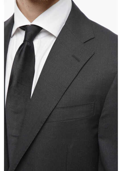 Sacouri CORNELIANI Virgin Wool Leader Blazer With Flap Pockets Gray Barbati (BM 9947240) 3