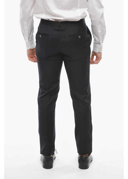 Pantaloni eleganti CORNELIANI Pants Ceremony Academy With Satin Side Band Blue Barbati (BM 9947585) 2