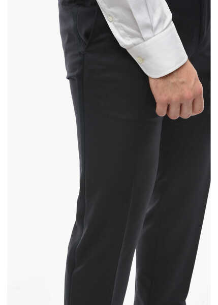 Pantaloni eleganti CORNELIANI Pants Ceremony Academy With Satin Side Band Blue Barbati (BM 9947585) 3