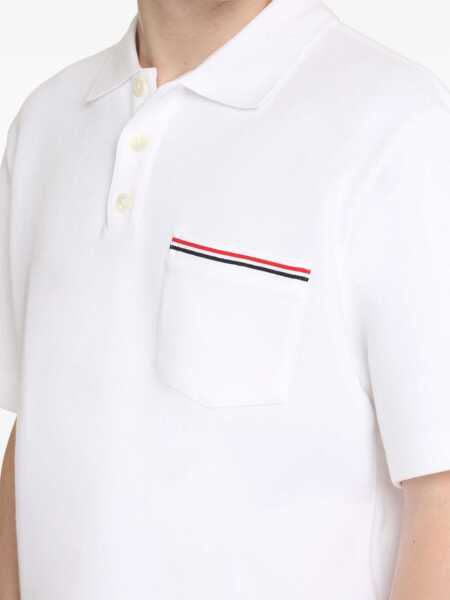 Tricouri Polo Thom Browne Cotton Polo WHITE Barbati (BM 9950225) 4