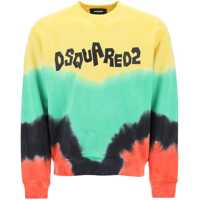 Bluze DSQUARED2 pentru Barbati - Bluze DSQUARED2 Tie-Dye Crew-Neck Sweatshirt With Logo Print YELLOW GREEN BLACK RED Barbati (BM 9953645) - B-mall.ro