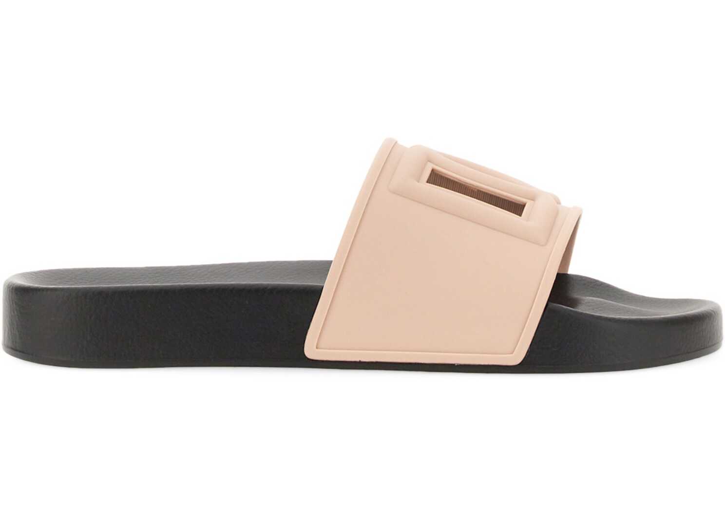 Dolce & Gabbana Slide Sandal With Logo PINK