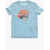 Nike Crew-Neck T-Shirt With Front Print Logo Light Blue