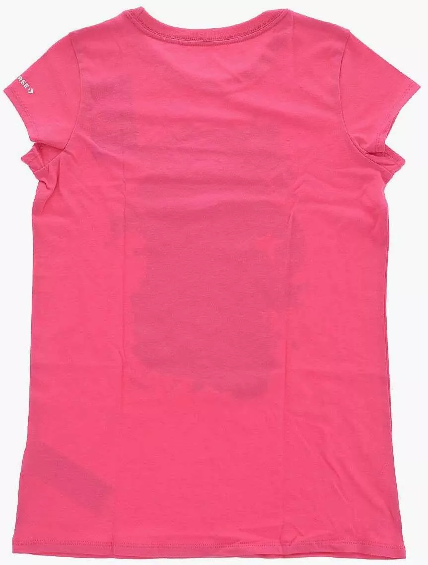 Tricouri Converse All Star Chuck Taylor Printed Crew-Neck T-Shirt Pink Baieti (BM 9955613) 3