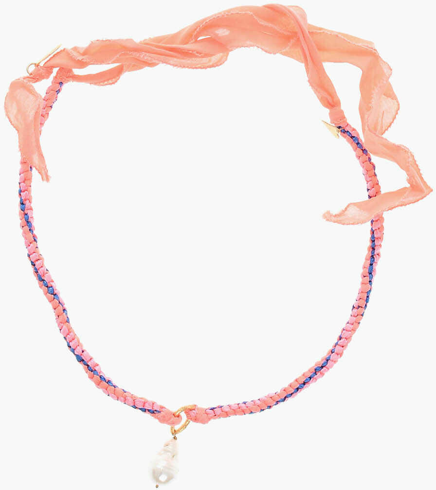 forte_forte Fluo Ribbon My Jewel Necklace With Bead Pendant Pink image3