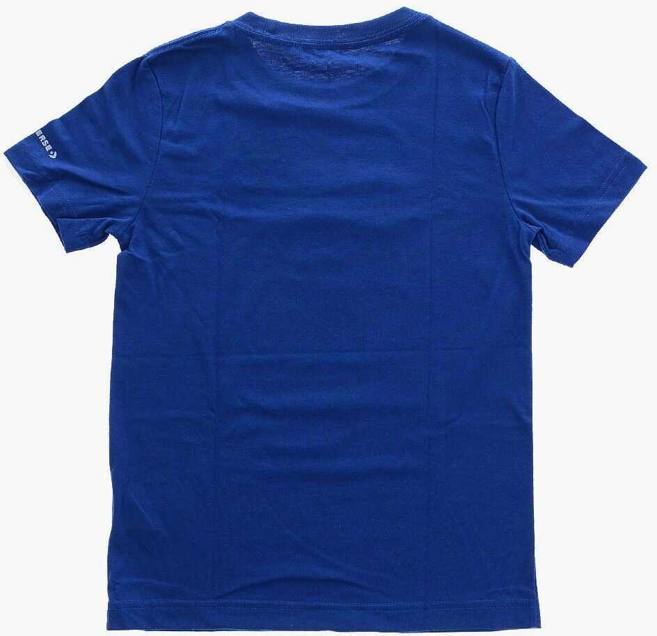 Tricouri Converse All Star Chuck Taylor Maxi Logo Printed Crew-Neck T-Shirt Blue Baieti (BM 9956831) 3