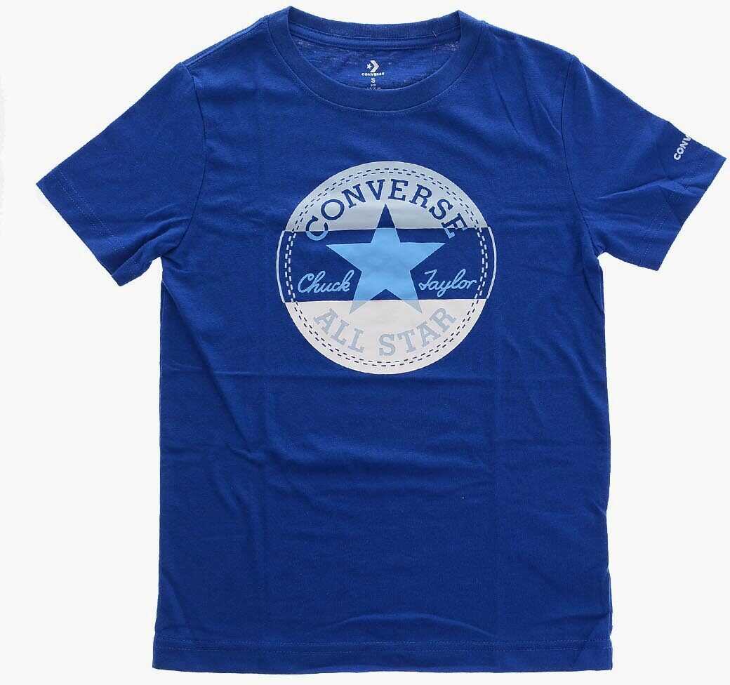 Converse All Star Chuck Taylor Maxi Logo Printed Crew-Neck T-Shirt Blue