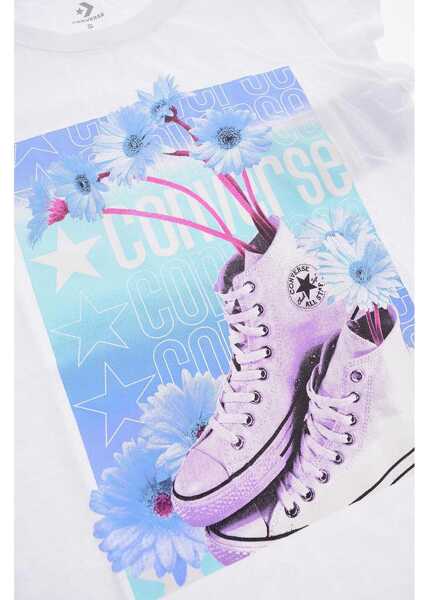 Tricouri Converse All Star Chuck Taylor Front Printed Crew-Neck T-Shirt White Baieti (BM 9956930) 2