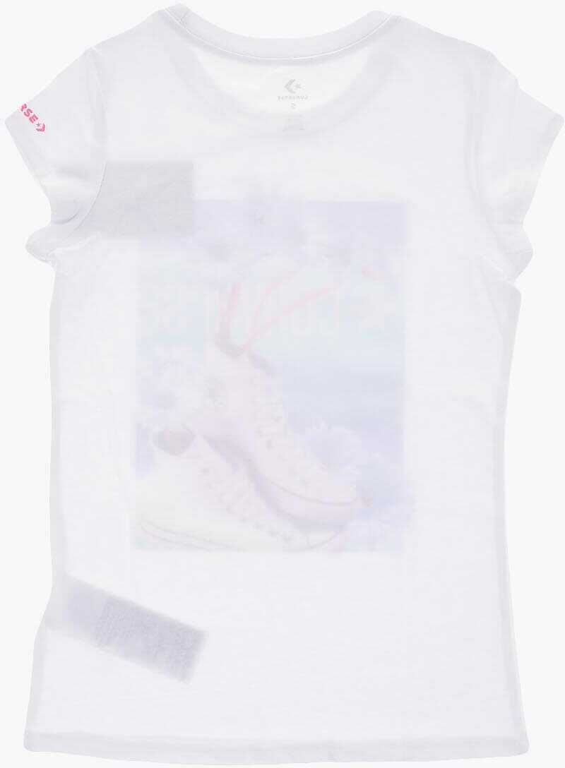 Tricouri Converse All Star Chuck Taylor Front Printed Crew-Neck T-Shirt White Baieti (BM 9956930) 3