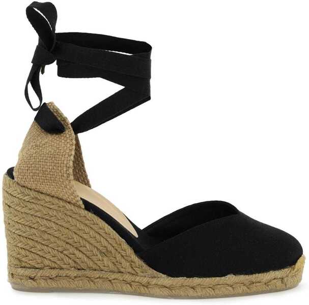 Sandale CASTAER Castaner Chiara Wedge Espadrilles BLACK Femei