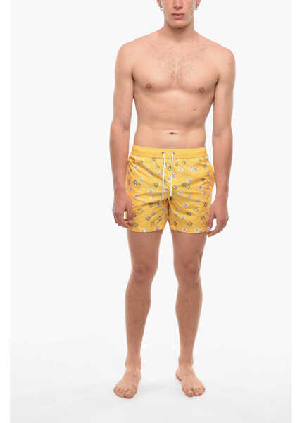 Bermude Karl Lagerfeld Printed Flower Boxer Swimsuit Yellow Barbati (BM 9960617) 4