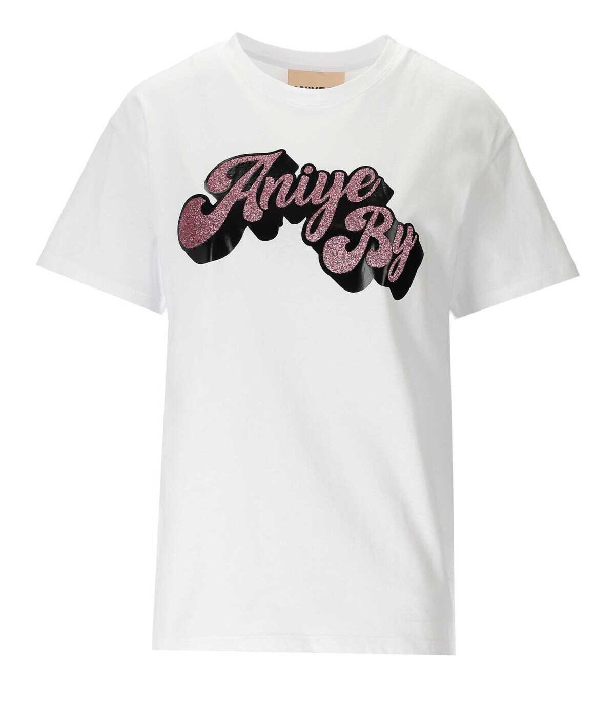 ANIYE BY ANIYE BY MEDA WHITE GLITTER T-SHIRT White