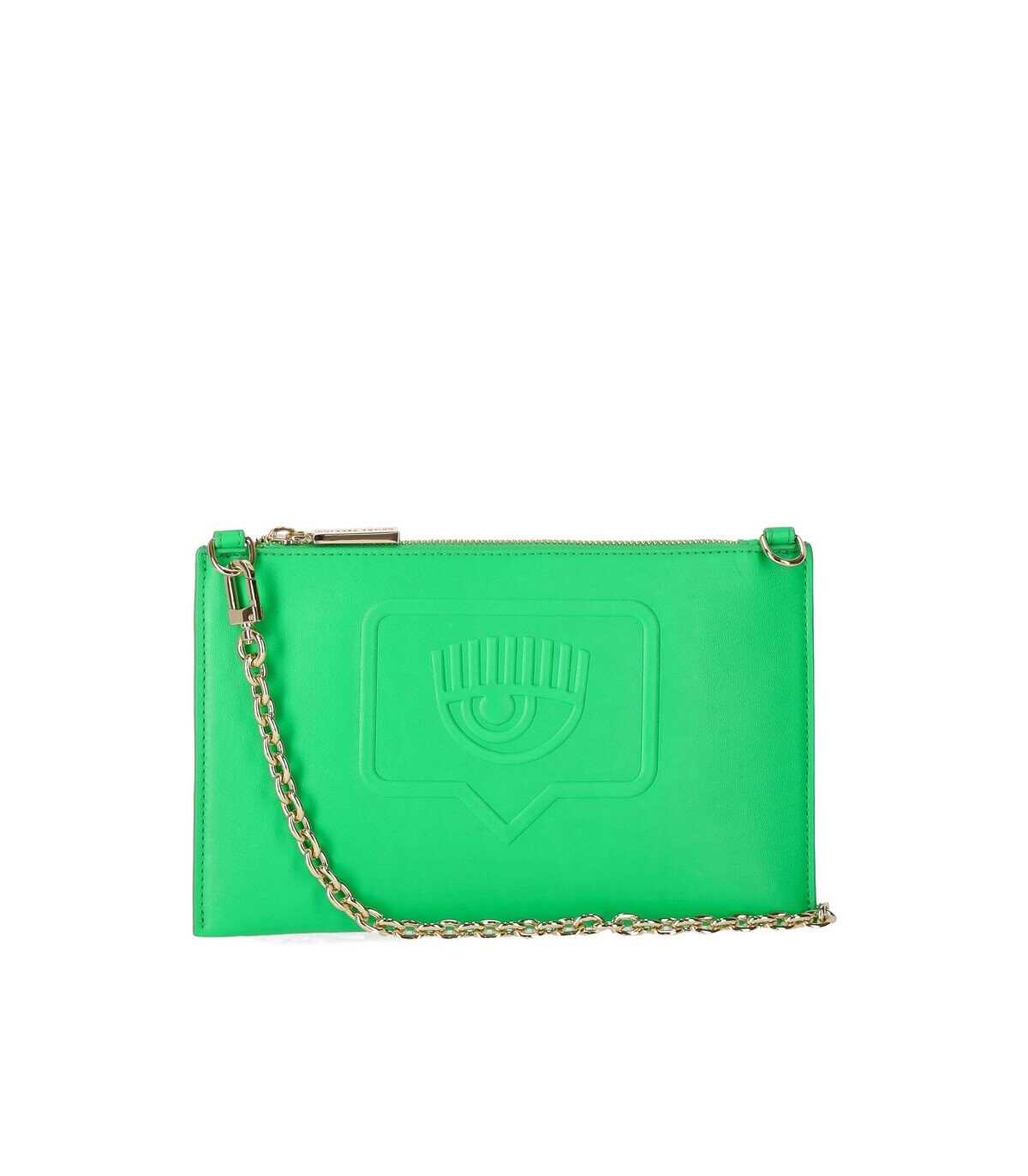 Chiara Ferragni CHIARA FERRAGNI EYELIKE GREEN CLUTCH BAG Green