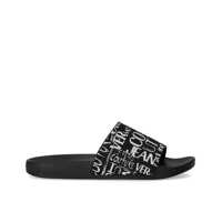 Slapi VERSACE JEANS COUTURE DODDLE LOGO BLACK SLIDE Barbati