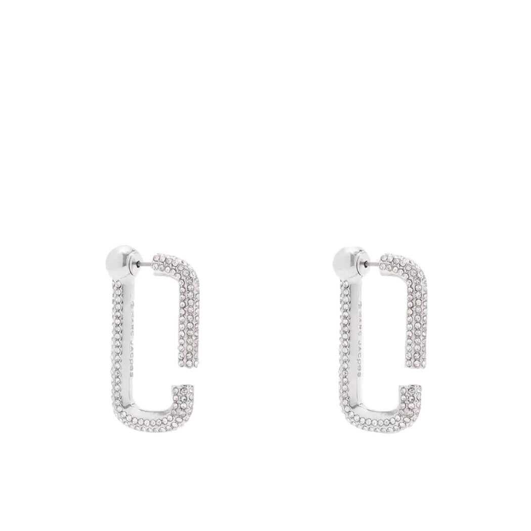 Marc Jacobs MARC JACOBS THE J MARC PAVE HOOPS SILVER EARRINGS Silver image2