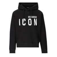 Bluze de trening DSQUARED2 BE ICON COOL BLACK HOODIE Barbati