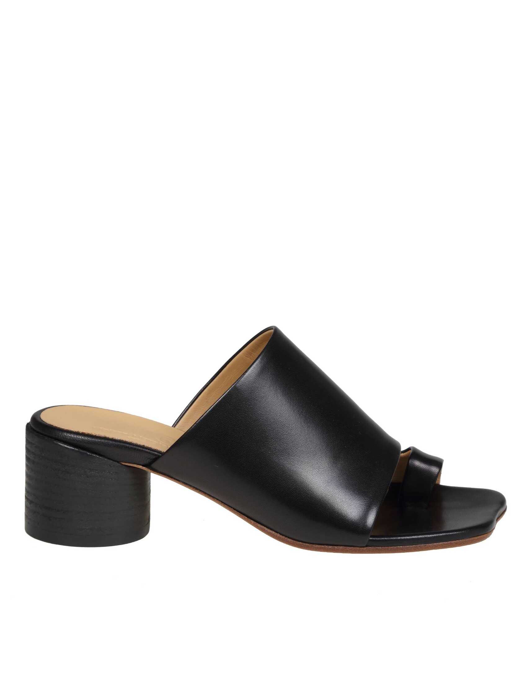 MM6 Maison Margiela Mm6 sandal in black leather Black image0