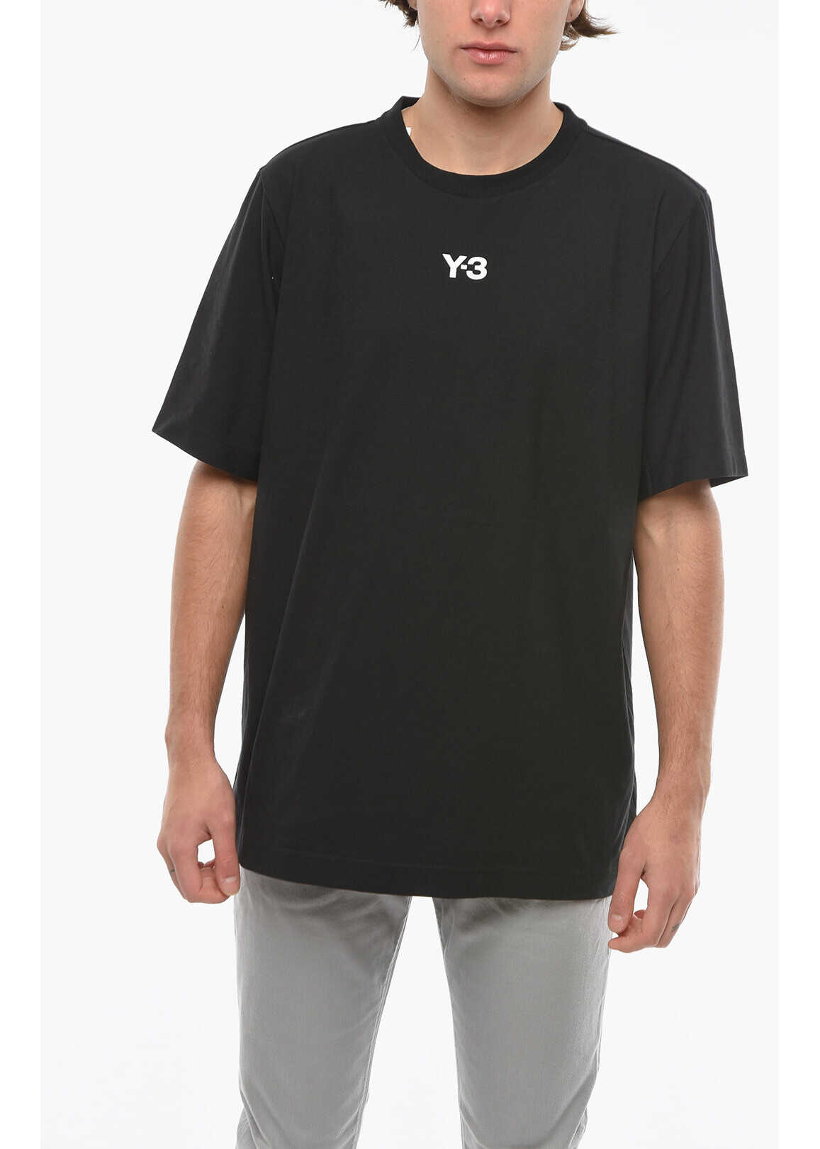adidas Y-3 Yohji Yamamoto Crew-Neck T-Shirt With Logo-Print* Black